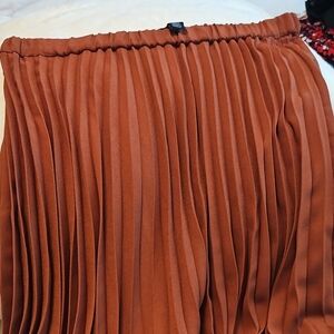 Halogen Terracotta Pleated A-Line Skirt
